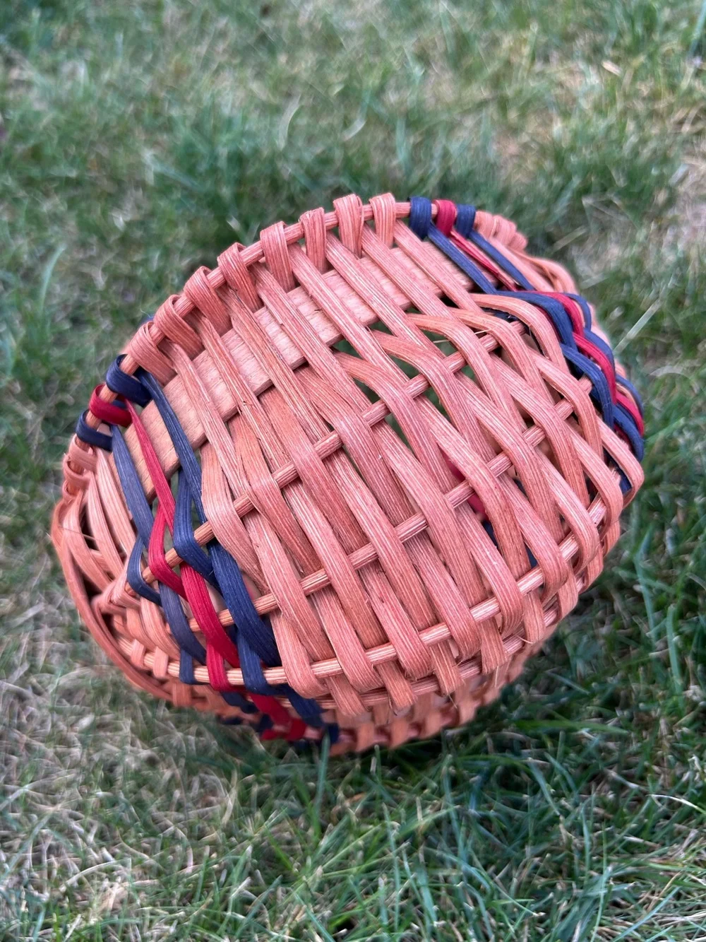 Handwoven Natural Brown Wicker Buttocks Basket with Handle